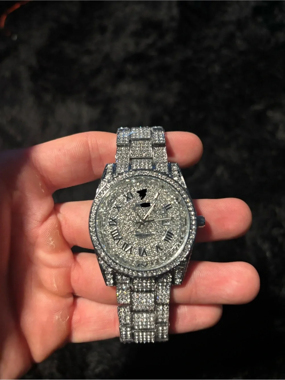 Silver and Black Roman Bussdown Watch